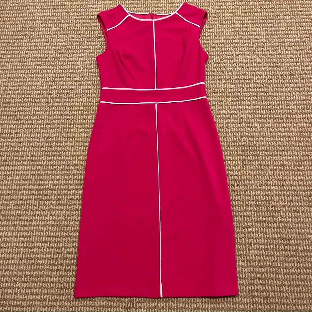 Glamour Hot Pink Sleeveless Shift Dress 6 - Picture 1 of 7